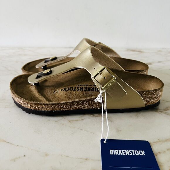 BIRKENSTOCK Gizeh Gold Birko-Flor Slide Slippers - 37 EU - Picture 6 of 11